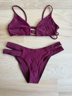 MONTCE SWIM Cage Uno matching set in maroon
